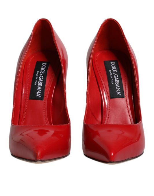 Red patent leather Dolce & Gabbana high heeled pumps