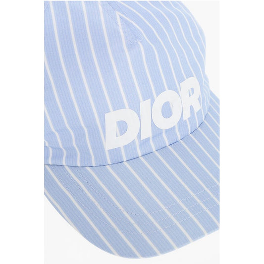 Dior cap in light blue with white stripes, authentic wholesale