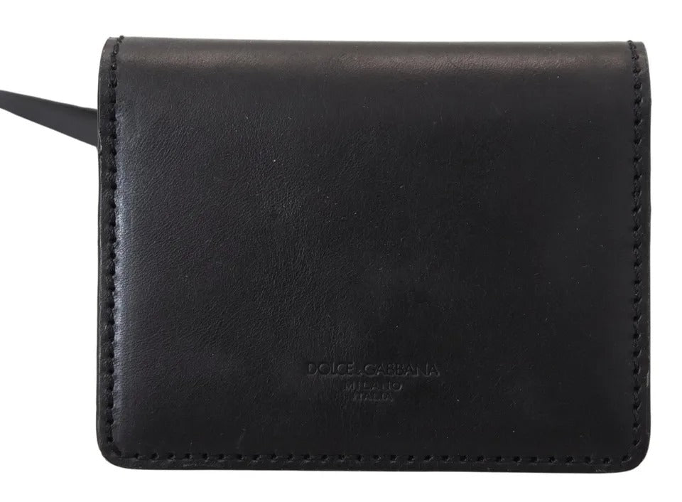 Dolce & Gabbana Black Leather Bifold Shoulder Sling Women Wallet (Copy)