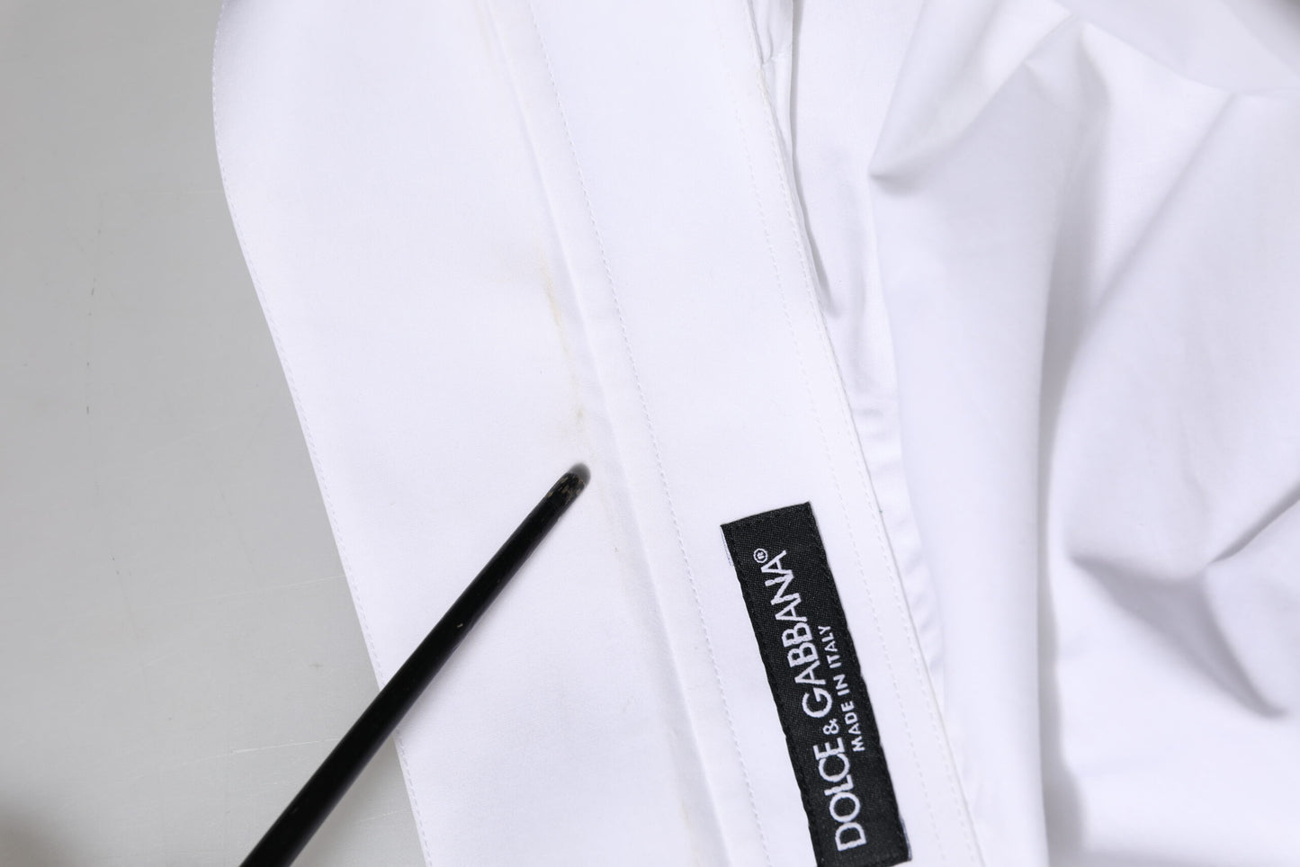 Dolce & Gabbana White Cotton Collared Shirt Long Sleeve Top