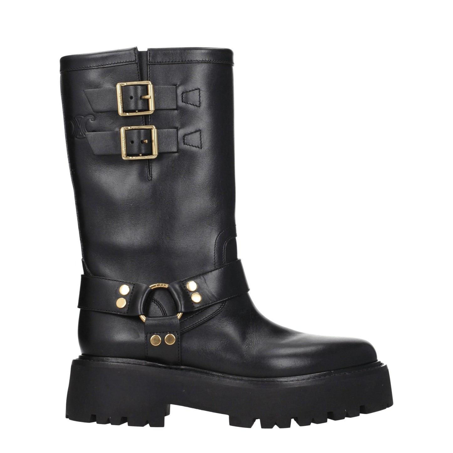 Celine Gold Leather Ankle
