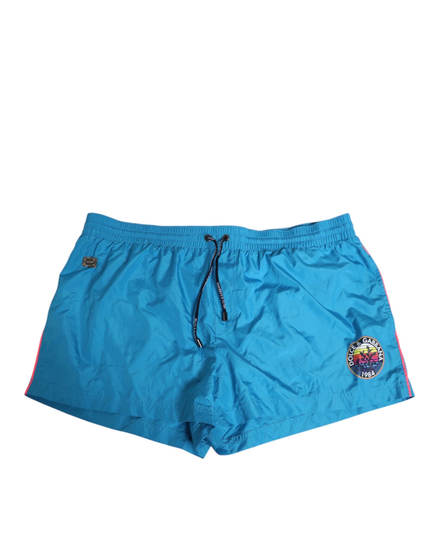 Dolce & Gabbana Blue Polyester Beachwear Men Shorts Swimwear