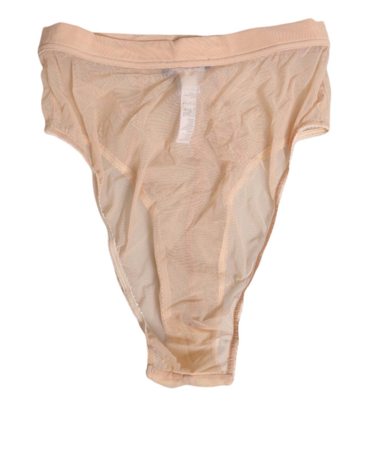 Dolce & Gabbana Beige Sheer Mesh High Waist Panty Underwear