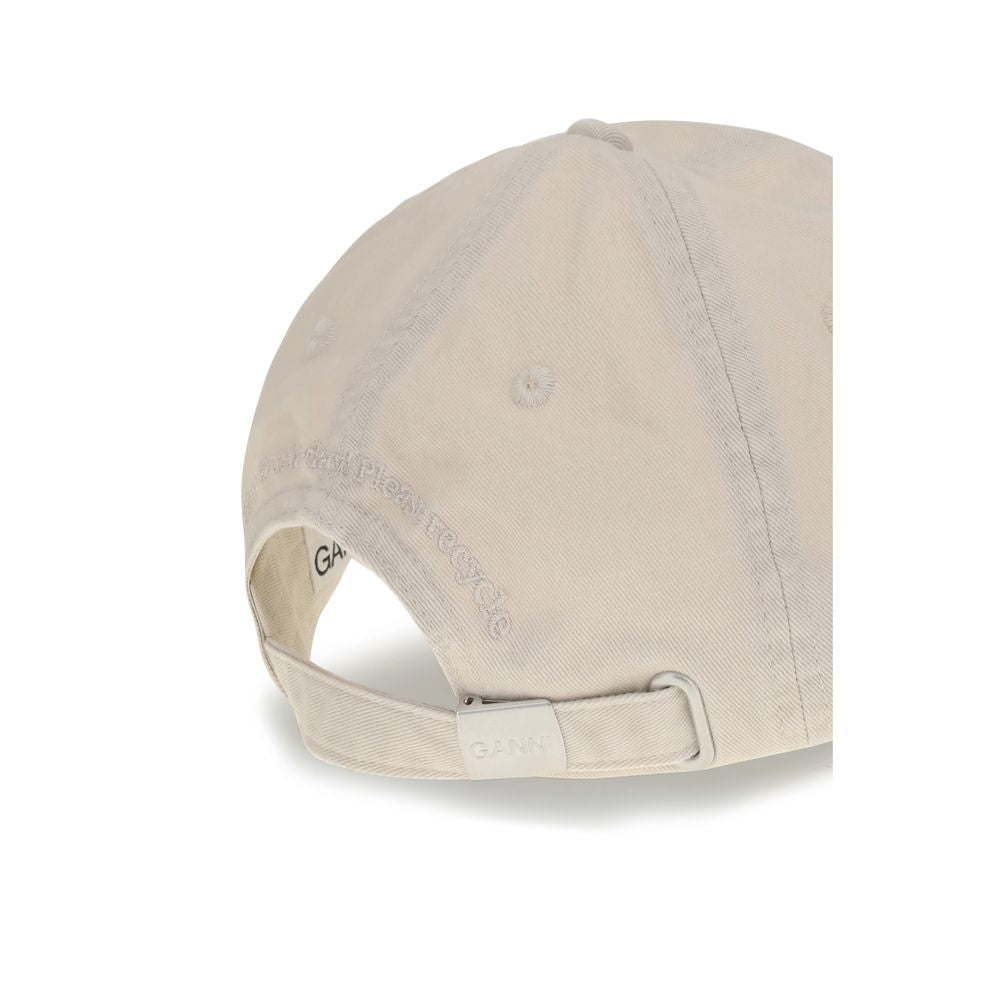 Ganni WASHED COTTON CANVAS CAT CAP