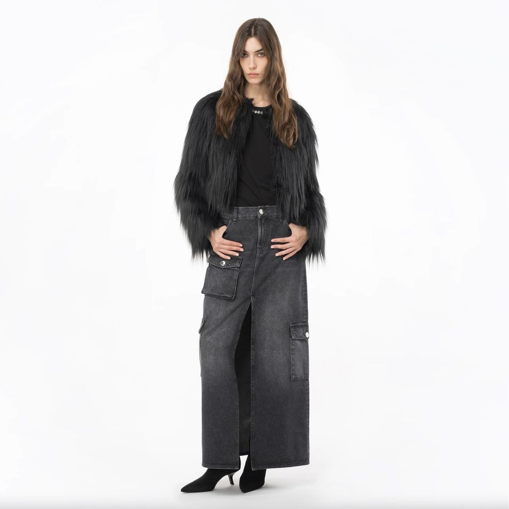 PINKO Black Cotton Skirt