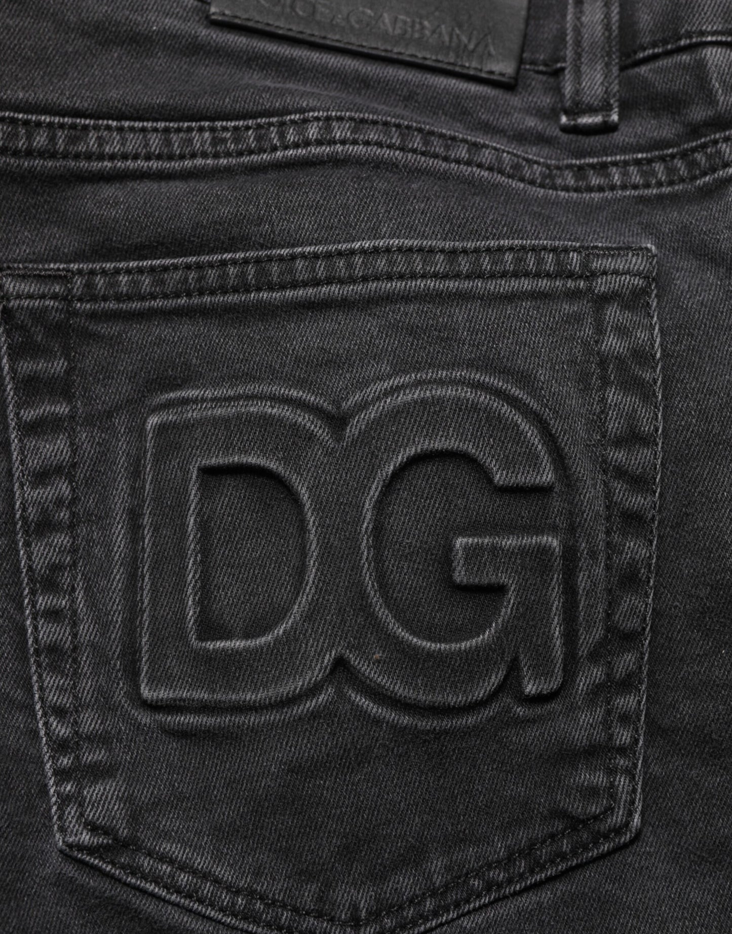 Dolce & Gabbana Dark Gray Cotton Stretch Denim Trouser Jeans