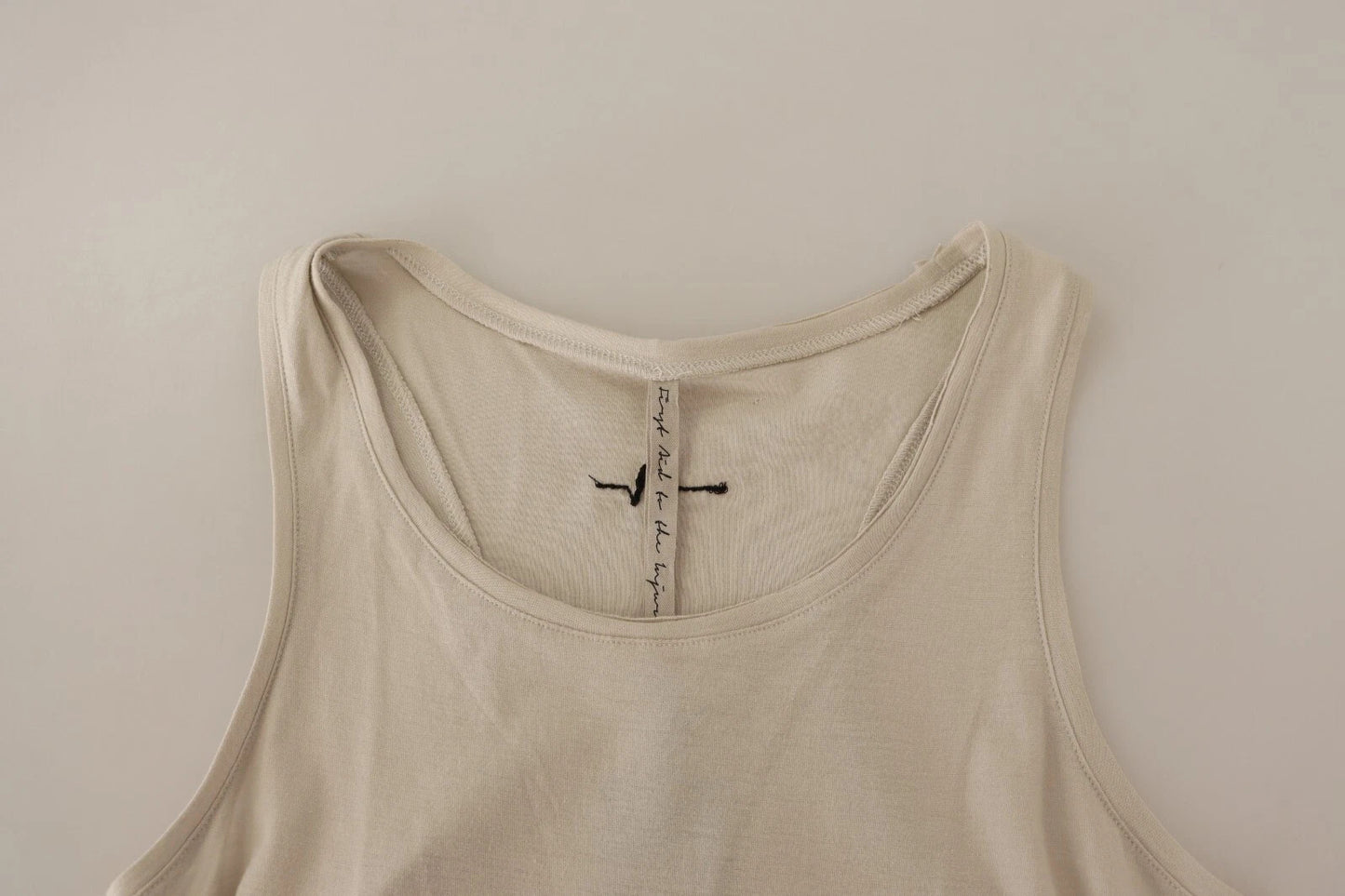 Max Mara Light Gray 100% Cotton Sleeveless Razor Back Tank Top