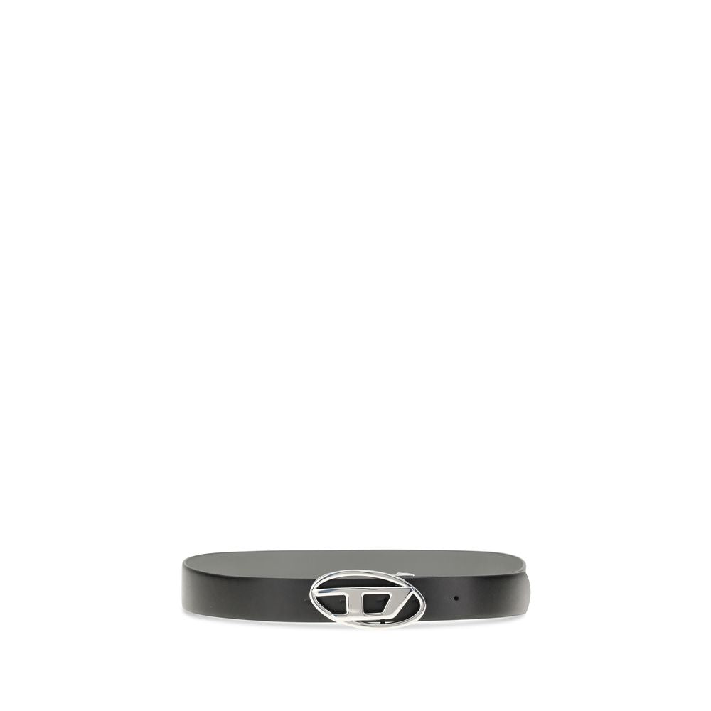 Diesel Black Calf Leather Bos Taurus Regular Belt