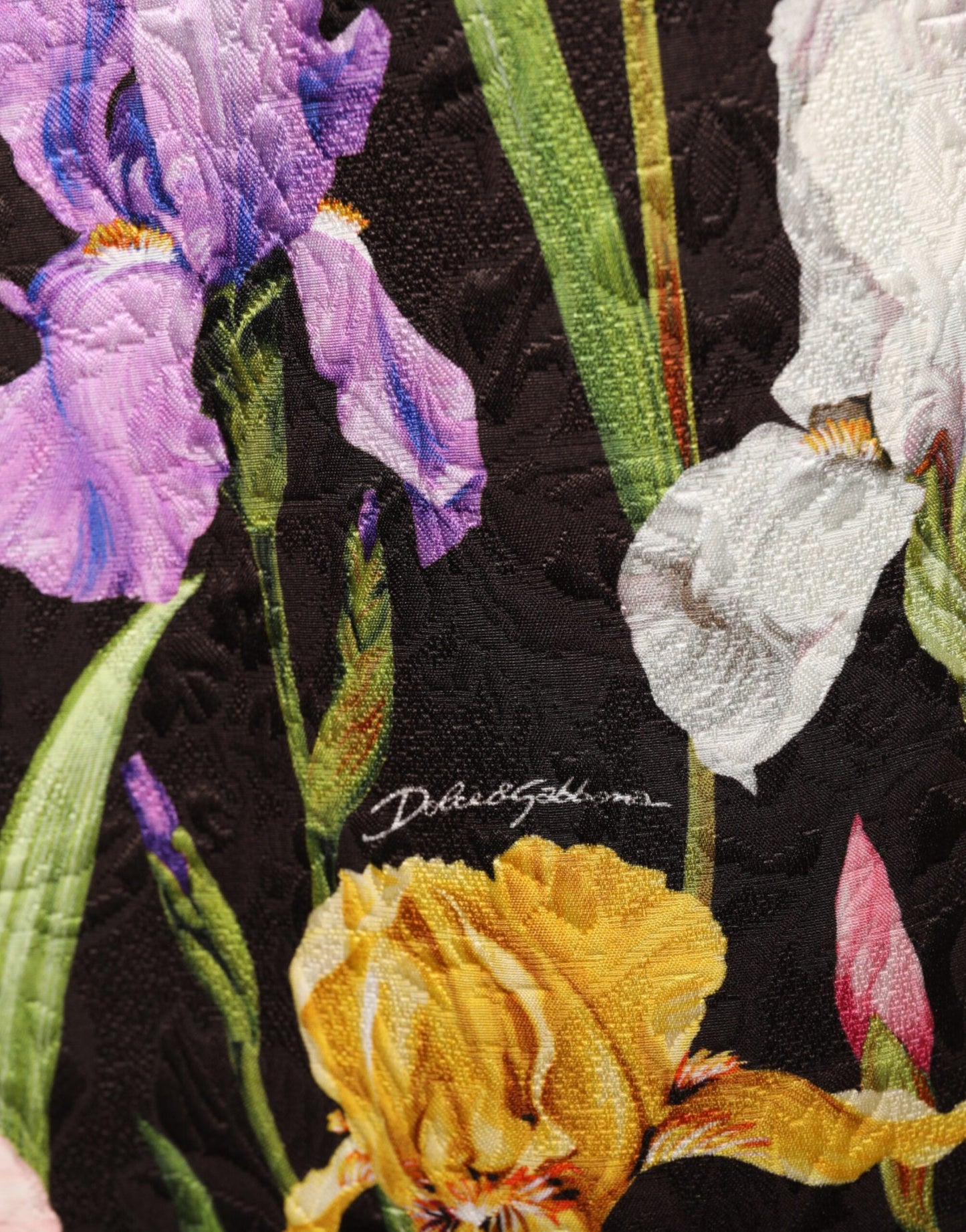 Dolce & Gabbana Black Floral Brocade A-line Mini Dress