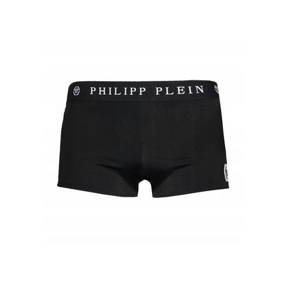 Philipp Plein Sleek Black Designer Men's Swim Boxers