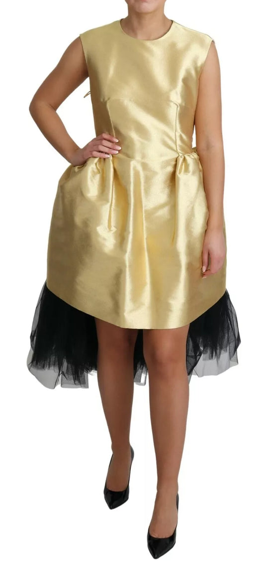Dolce & Gabbana Polyester Gold Sleeveless A-line Tulle Dress (Copy)