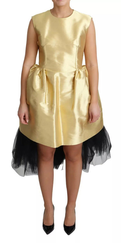 Dolce & Gabbana Polyester Gold Sleeveless A-line Tulle Dress (Copy)
