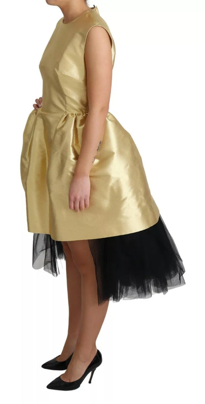 Dolce & Gabbana Polyester Gold Sleeveless A-line Tulle Dress (Copy)