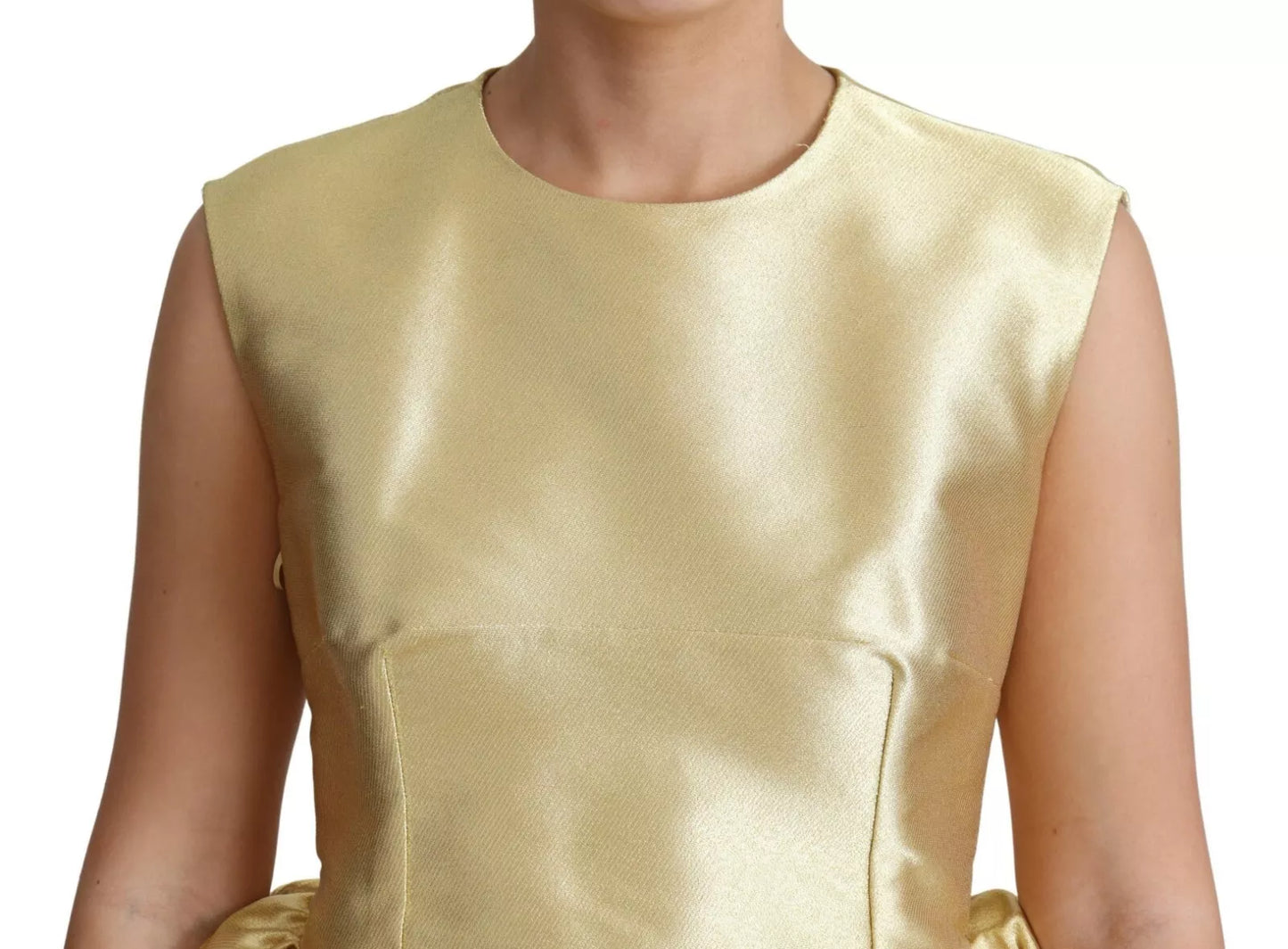 Dolce & Gabbana Polyester Gold Sleeveless A-line Tulle Dress (Copy)