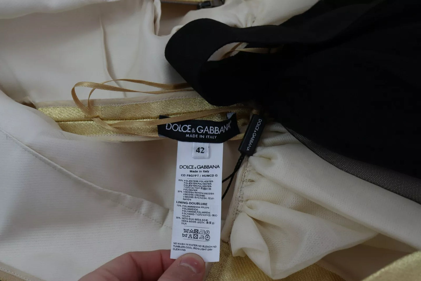 Dolce & Gabbana Polyester Gold Sleeveless A-line Tulle Dress (Copy)