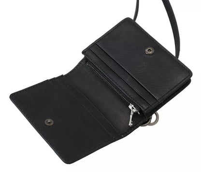 Dolce & Gabbana Black Leather Bifold Shoulder Sling Women Wallet (Copy)