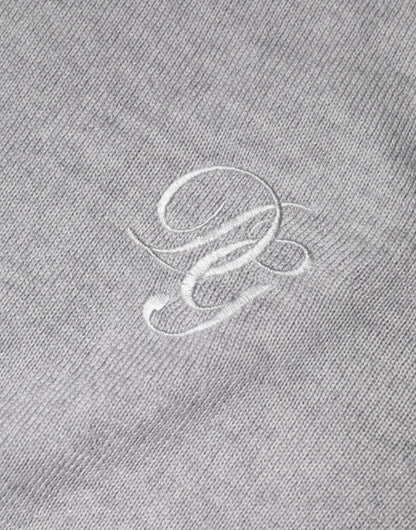 Dolce & Gabbana Light Gray Wool Crew Neck Pullover Sweater