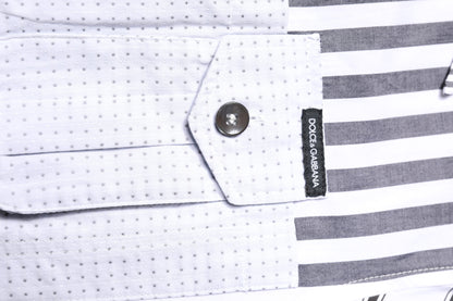 Dolce & Gabbana Multicolor Striped Button Down Casual Shirt