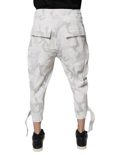 Dolce & Gabbana White Camouflage Cargo Jogger Sweatpants Pants