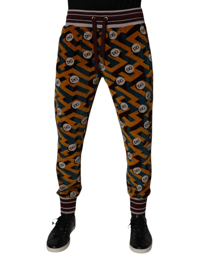 Dolce & Gabbana Multicolor Logo Monogram Jogger Sweatpants Pants