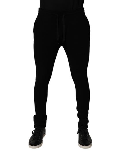 Dolce & Gabbana Black Cashmere Jogger Men Sweatpants Pants