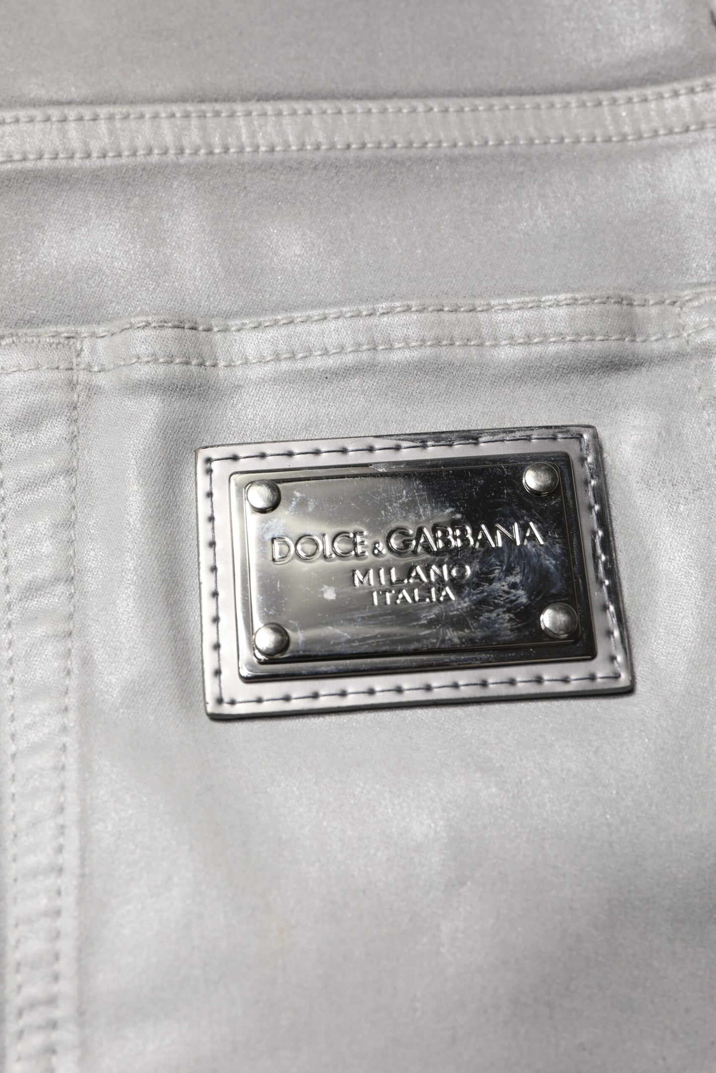 Dolce & Gabbana Gray Cotton Stretch Men Slim Fit Denim Jeans