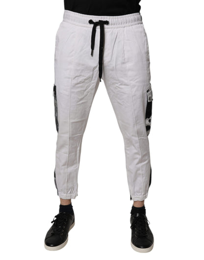 Dolce & Gabbana White Cotton Cargo Jogger Sweatpants Pants