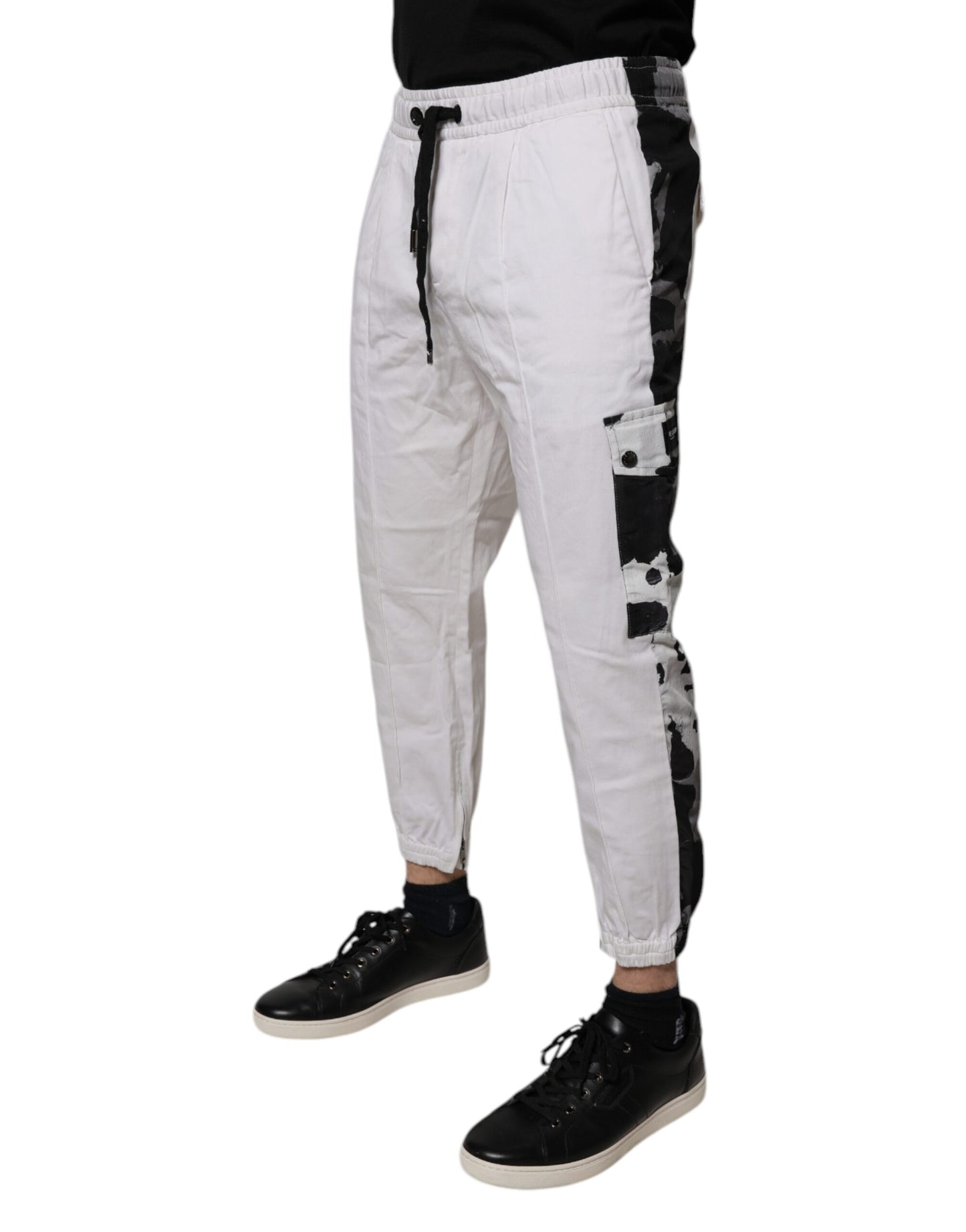 Dolce & Gabbana White Cotton Cargo Jogger Sweatpants Pants