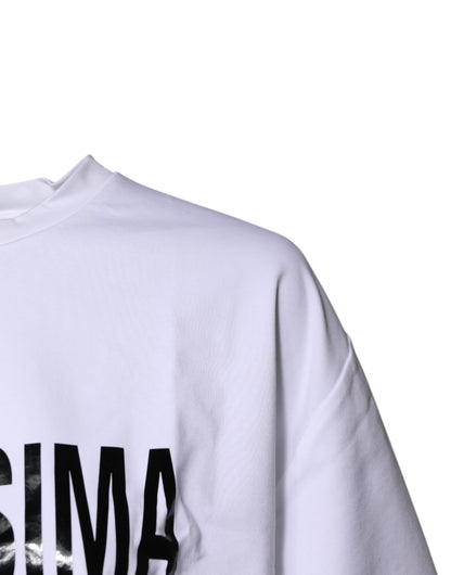 Dolce & Gabbana White Bellissima Cotton Crew Neck T-shirt