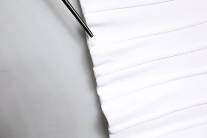 Dolce & Gabbana White Cotton Blend 3/4 Sleeves Blouse Top