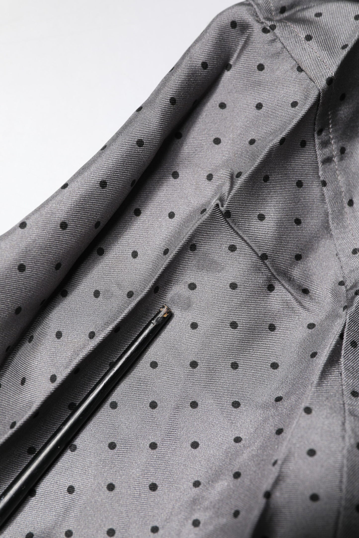 Dolce & Gabbana Gray Polka Dot Silk Long Sleeve Shirt