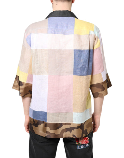 Dolce & Gabbana Multicolor Patchwork Short Sleeve Shirt