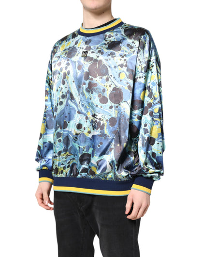 Dolce & Gabbana Multicolor Marble Print Men Pullover Sweater