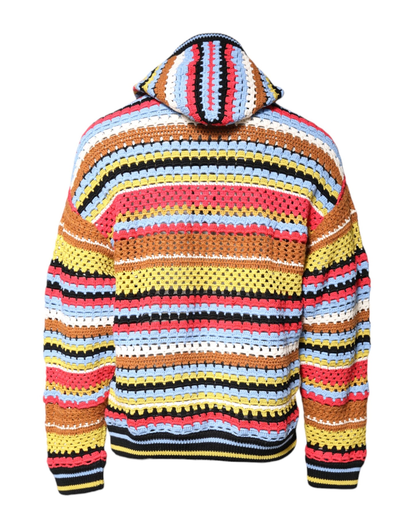 Dolce & Gabbana Multicolor Cotton Hooded Pullover Sweater
