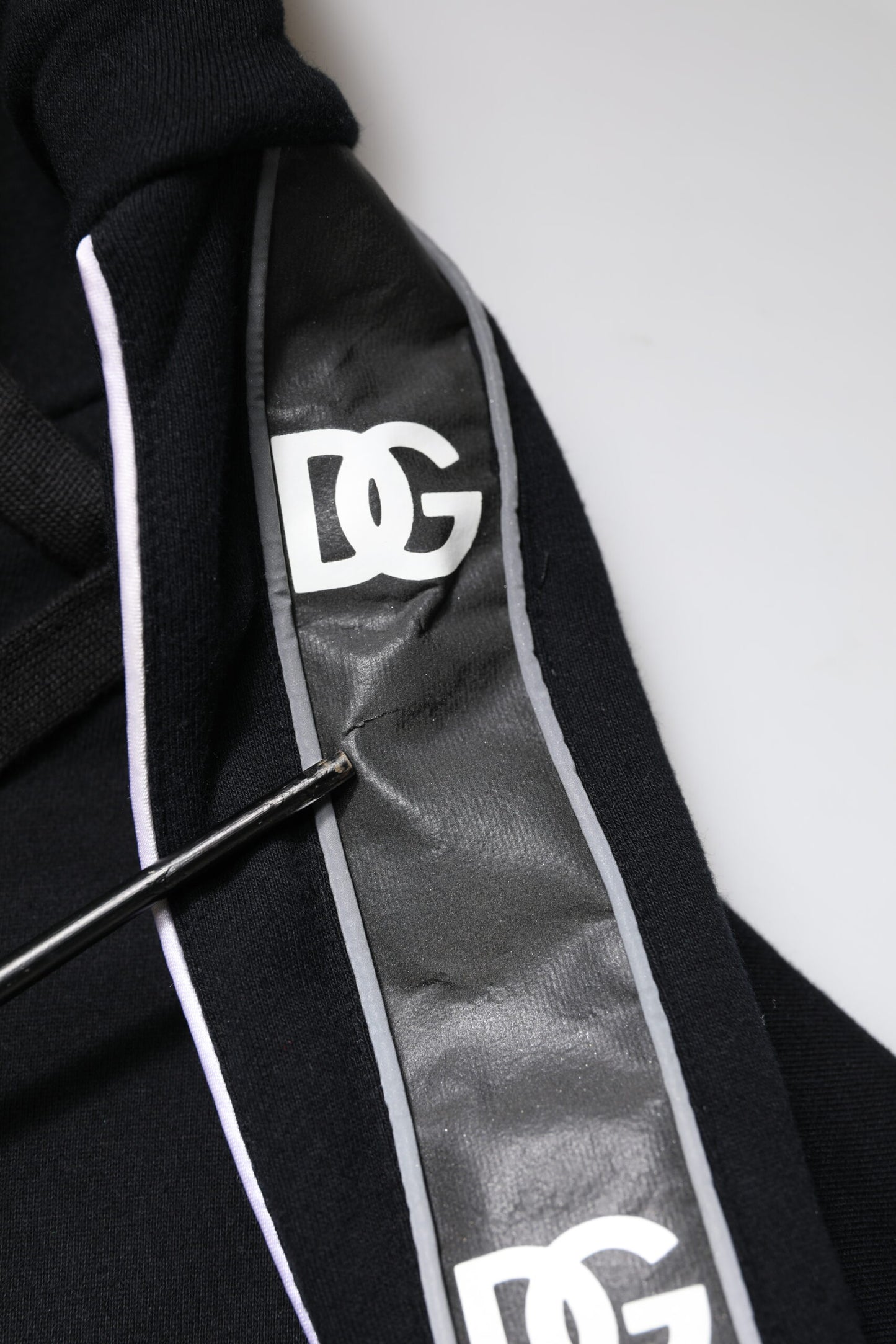 Dolce & Gabbana Black Cotton Logo Hooded Sweatshirt Sweater