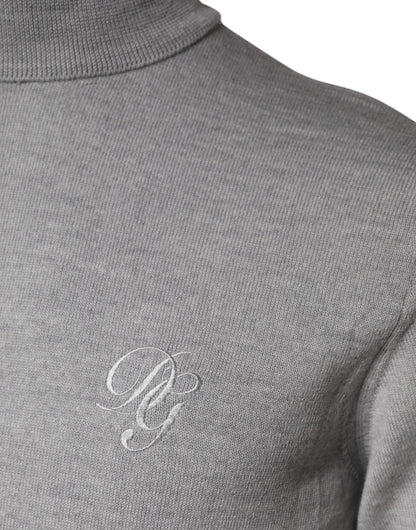 Dolce & Gabbana Gray Wool Knitted Men Pullover Sweater