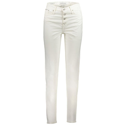 Calvin Klein White Cotton Jeans & Pant