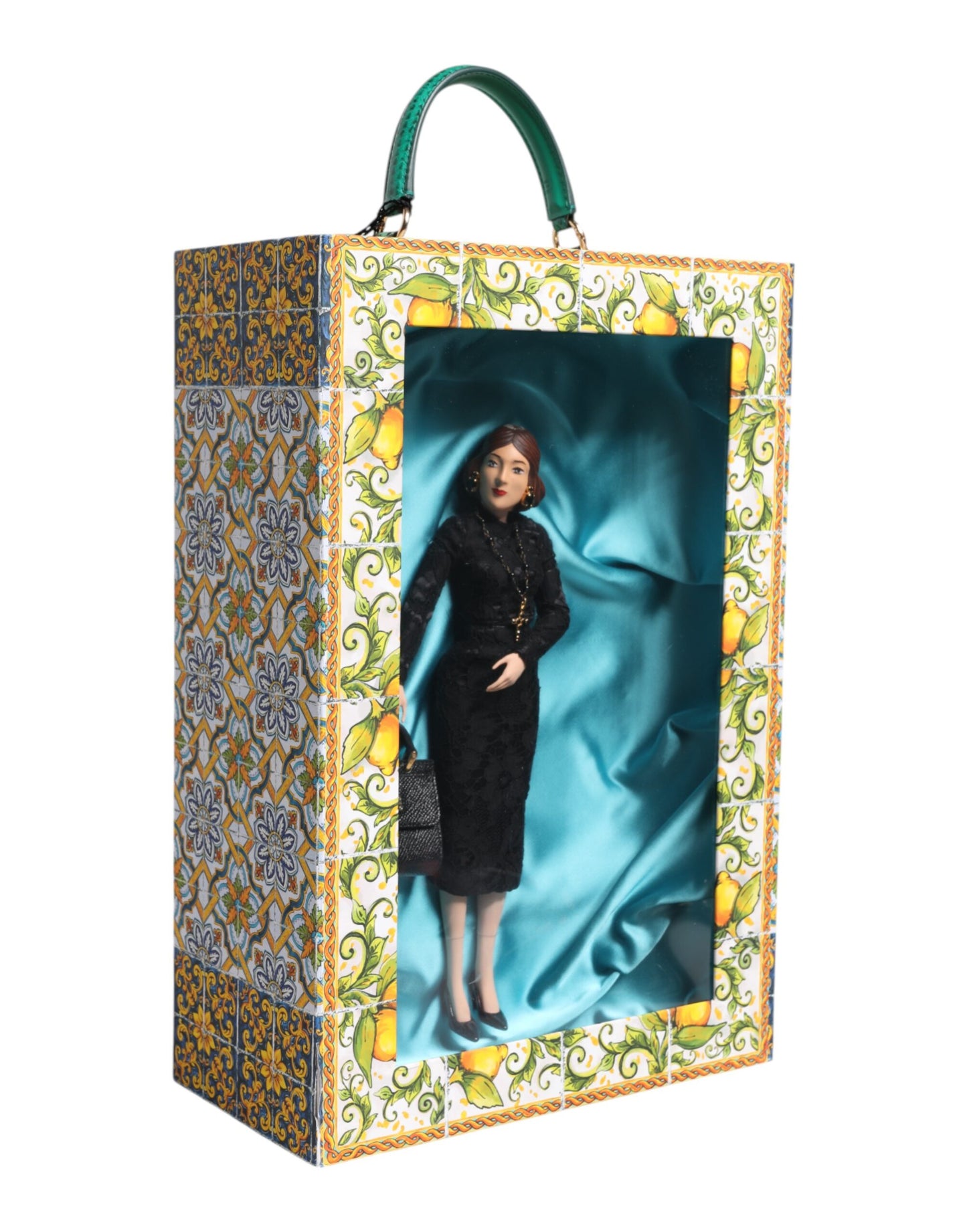 Dolce & Gabbana Black Dress MARIA Porcelain Fashion Show Leather Sicily Dolls