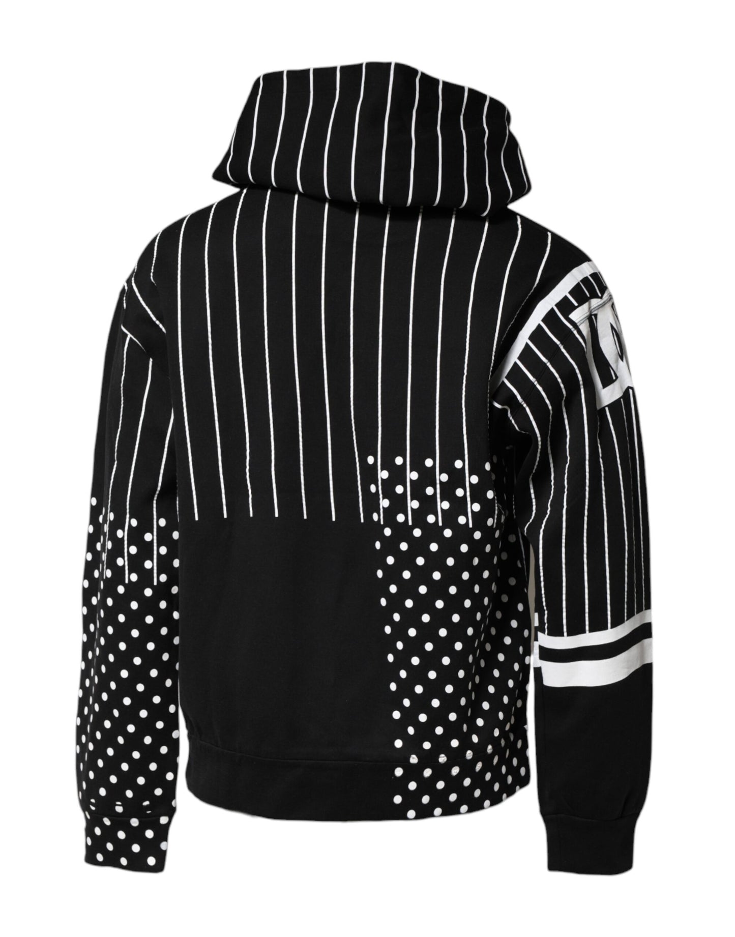 Dolce & Gabbana Black White Stripe Hooded Sweatshirt Sweater