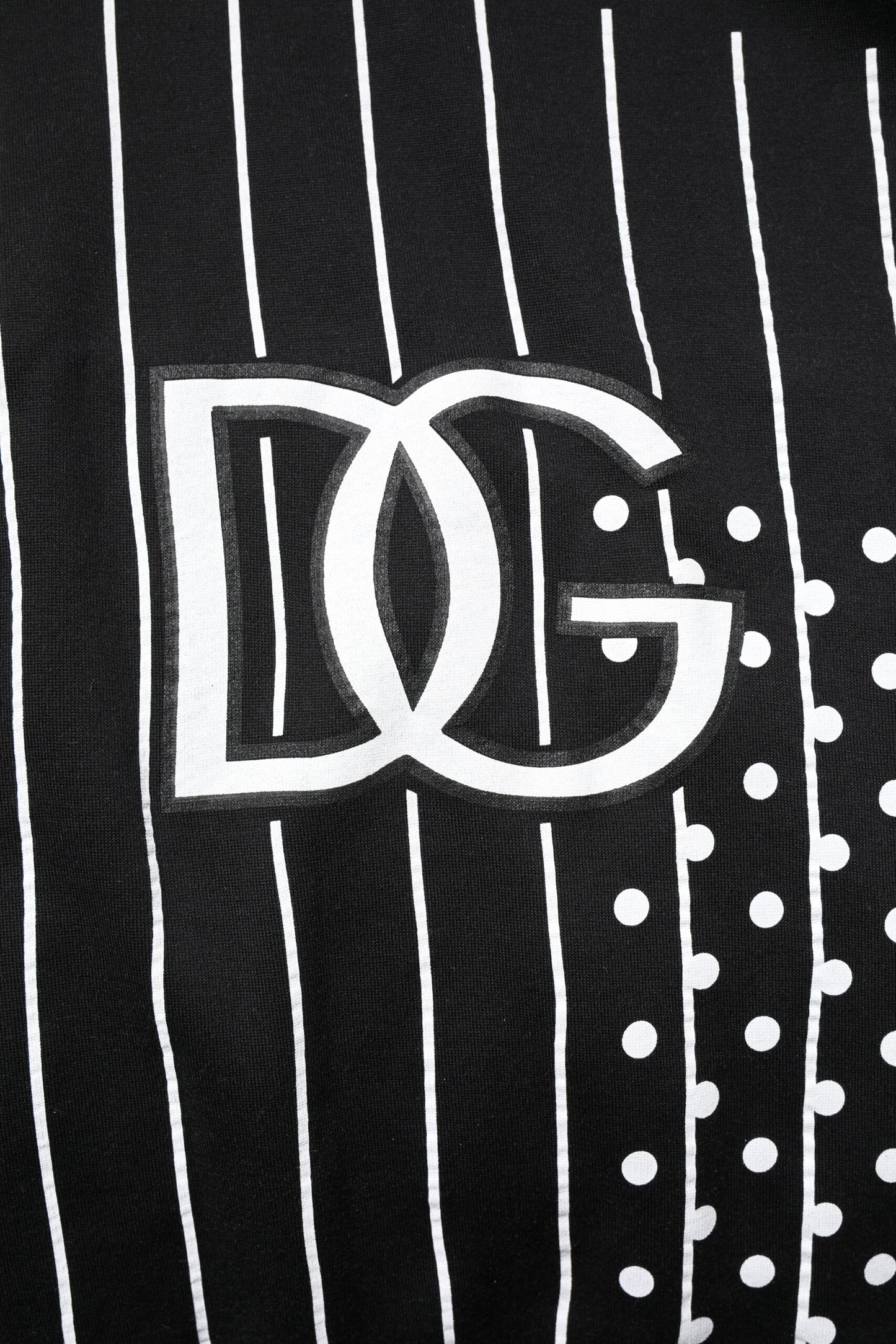 Dolce & Gabbana Black White Stripe Hooded Sweatshirt Sweater