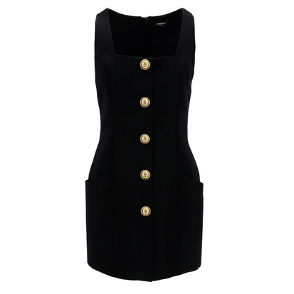 Balmain Black Wool Dress