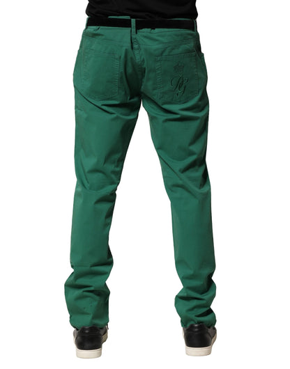 Dolce & Gabbana Green Cotton Stretch Skinny Men Denim Jeans