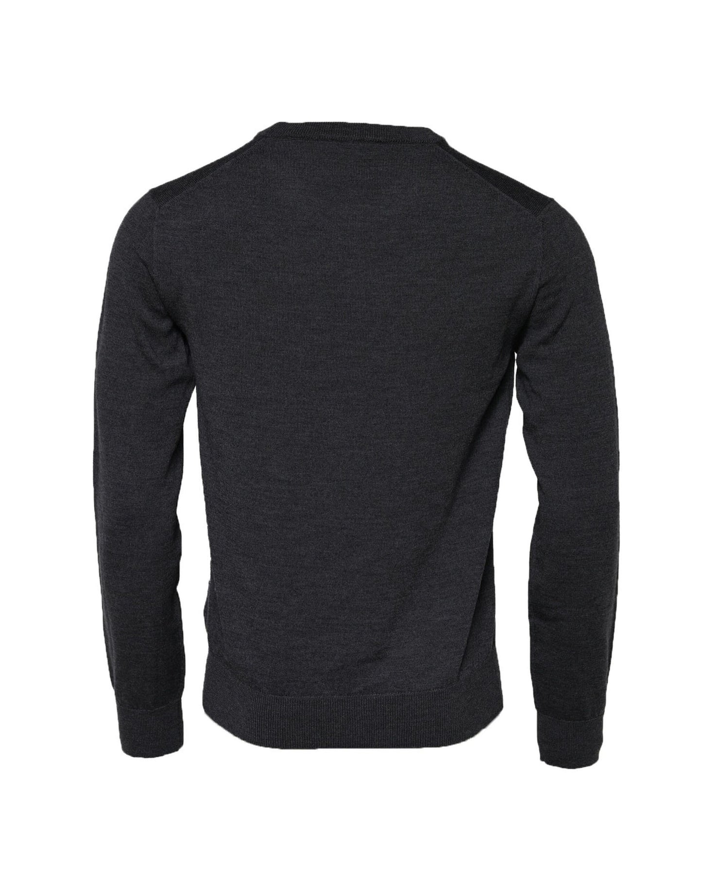 Dolce & Gabbana Dark Gray Wool Crew Neck Sweatshirt Sweater