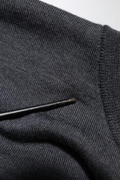 Dolce & Gabbana Dark Gray Wool Crew Neck Sweatshirt Sweater