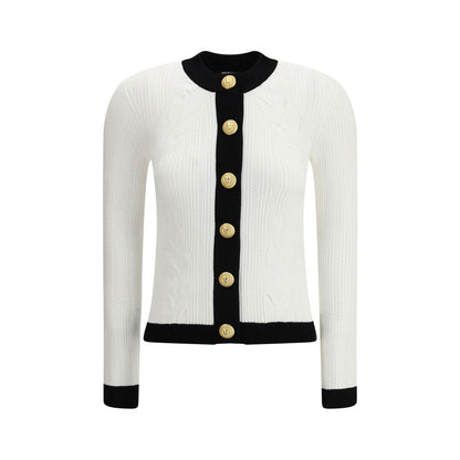 Balmain LS BUTTONED TORSADE KNIT CARDIGAN