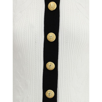 Balmain LS BUTTONED TORSADE KNIT CARDIGAN