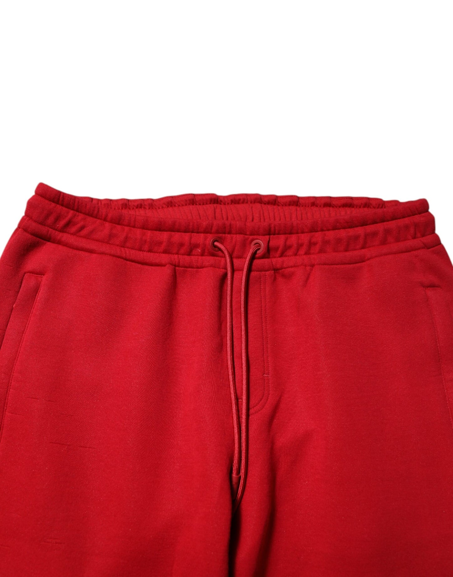 Dolce & Gabbana Red Cotton Logo Jogger Men Sweatpants Pants