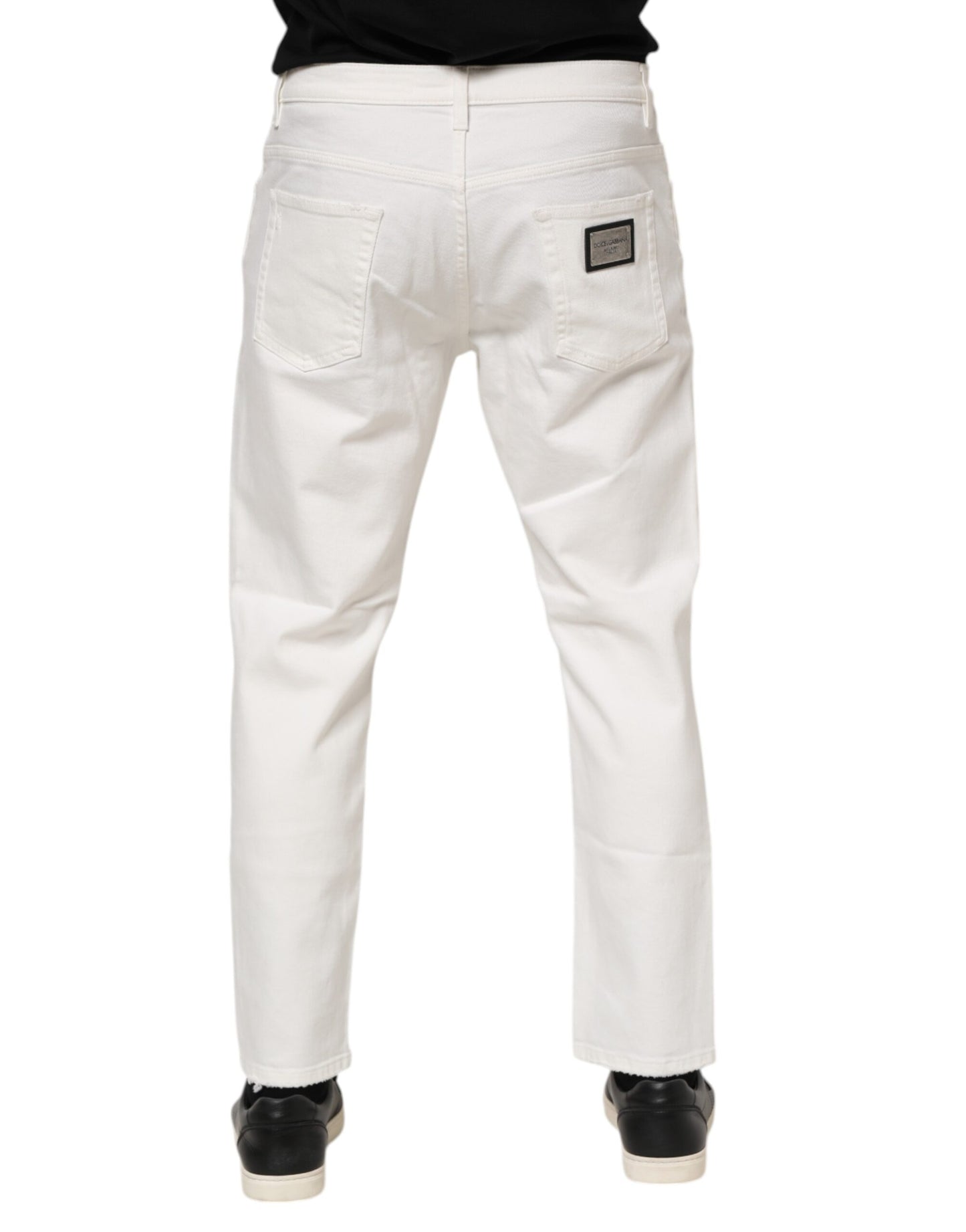 Dolce & Gabbana White Cotton Loose Men Denim Jeans