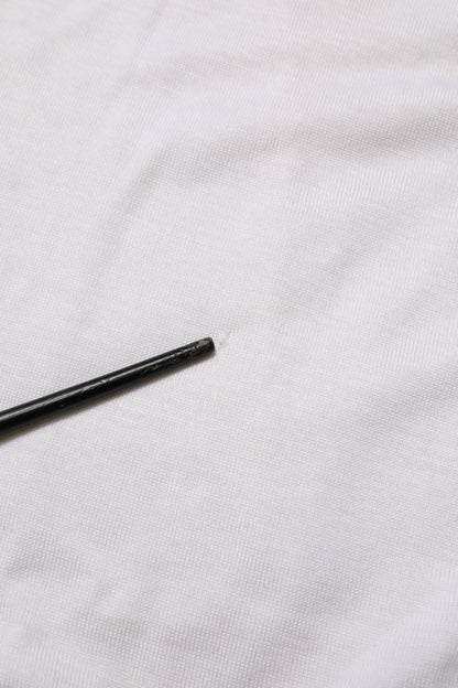 Dolce & Gabbana White Cashmere Logo V-neck Pullover Sweater