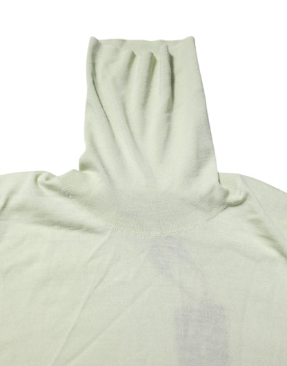 Dolce & Gabbana Mint Green Wool Turtleneck Pullover Sweater